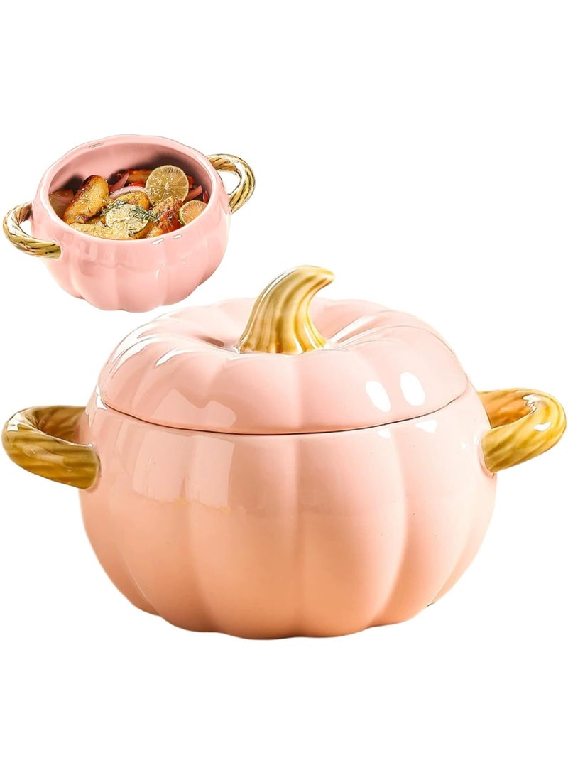Arabest Pumpkin Dutch Oven Pot with Lid and Handle 1.7L Non Stick Ceramic Pumpkin Shaped Kitchen Pot Even Heating Dutch Oven for Stew Soup Cooking Holiday Kitchen Decor - Image 5